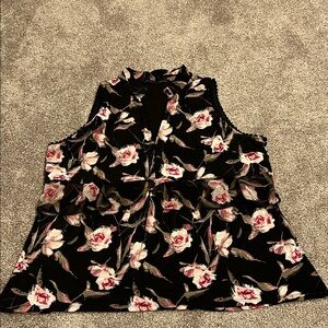 White House Black Market Floral Sleeveless Blouse